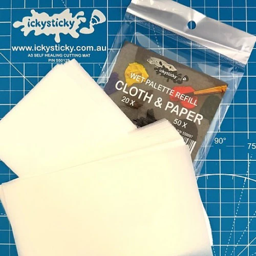Icky Sticky 550097 Hydo Cloth (20pk) & Palette Paper Refill (50pk) - Image 2