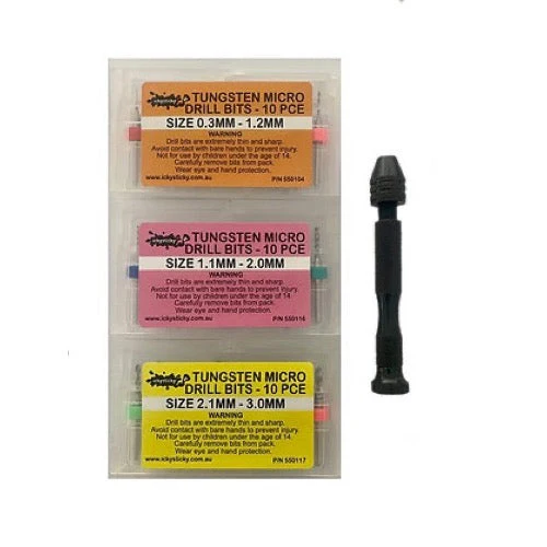 Icky Sticky 550103 Tungsten Micro Drill Bit Set with Handle (31 Piece) - Image 2