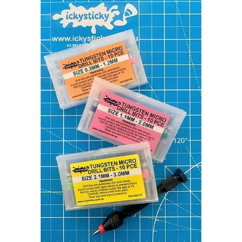 Icky Sticky 550103 Tungsten Micro Drill Bit Set with Handle (31 Piece) - Image 3