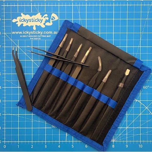 Icky Sticky 560302 9 Piece Precision Tweezer Set with Bag - Image 3