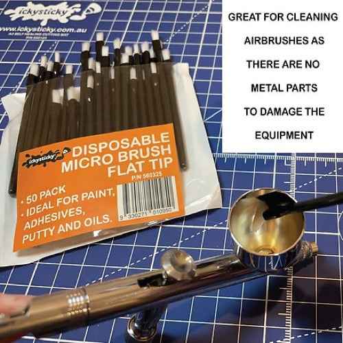 Icky Sticky 560325 Disposable Brush Flat Tip 50pk - Image 4