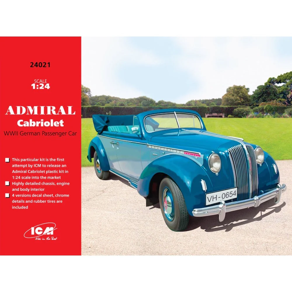 ICM 24021 1/24 Admiral Cabriolet WWII German Passenger Car - Image 2