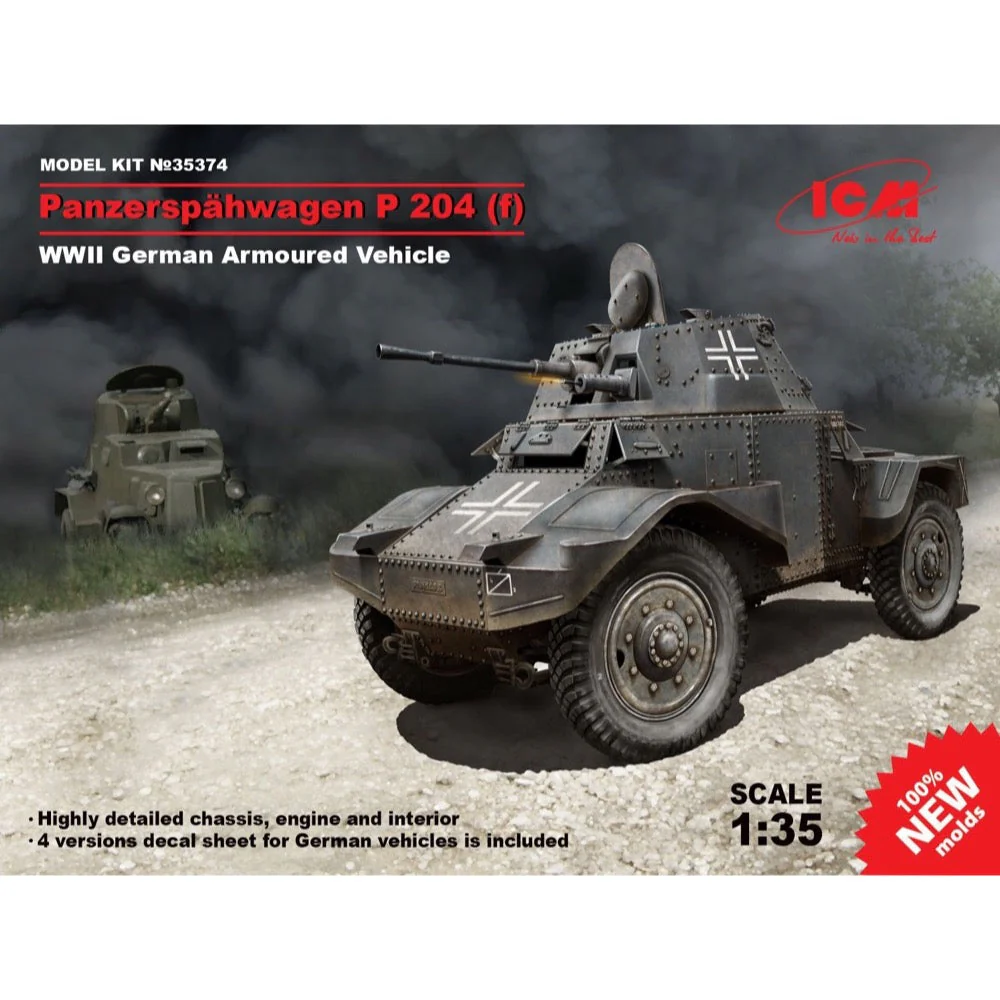 ICM 35374 1/35 Panzersp√§hwagen P 204 f WWII German Armoured Vehicle - Image 6