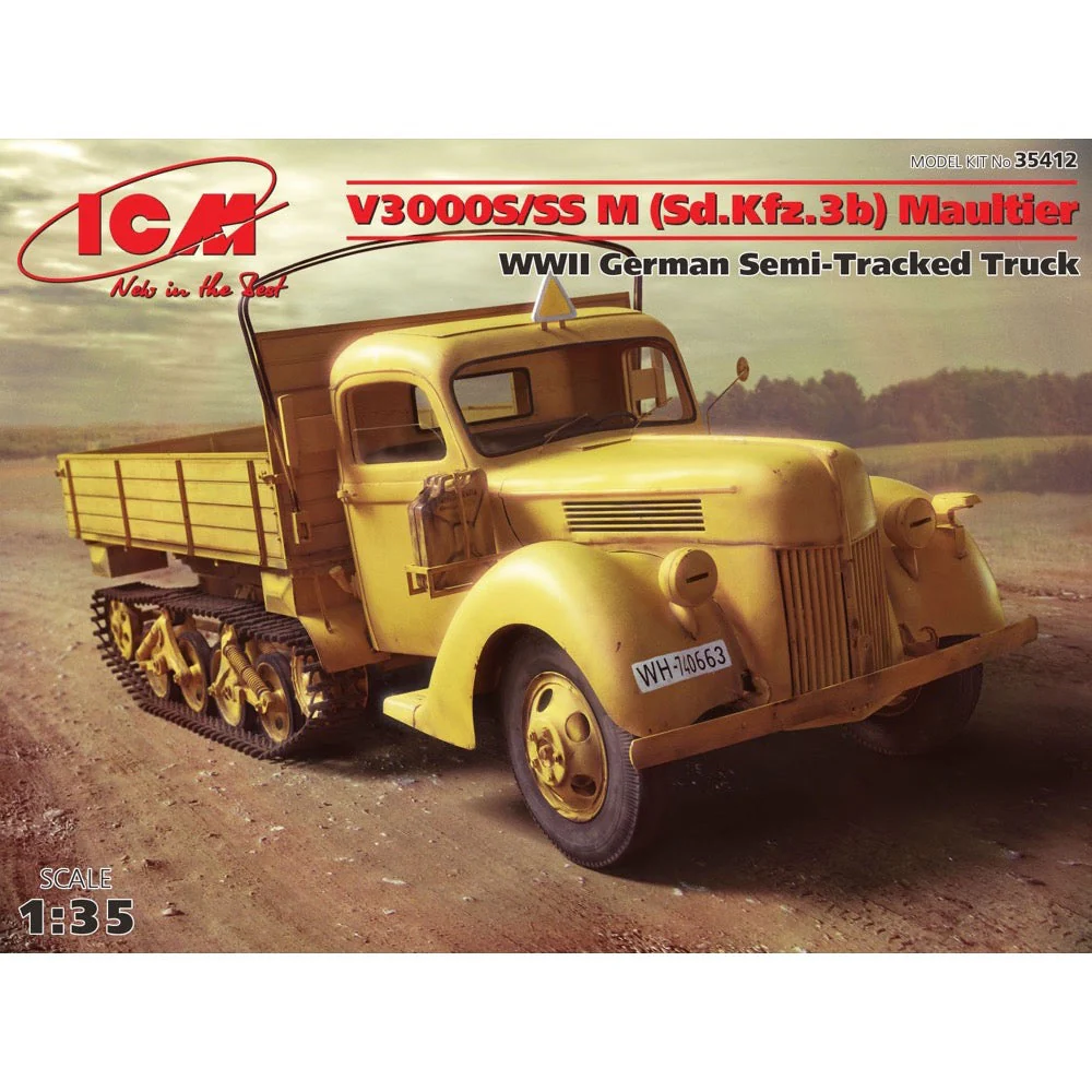 ICM 35412 1/35 V3000S/SS M Sd.Kfz.3b Maultier WWII German Semi-Tracked Truck - Image 5