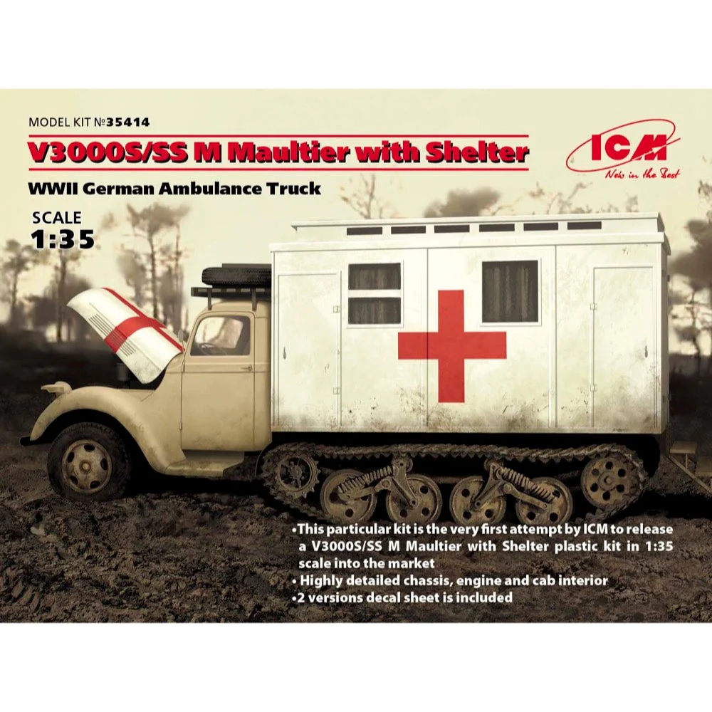ICM 35414 1/35 V3000S/SS M Maultier with Shelter WWII German Truck - Image 10