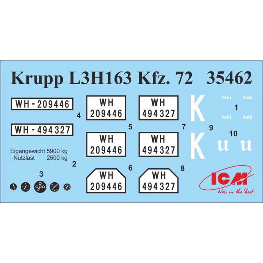ICM 35462 1/35 Krupp L3H163 Kfz.72 WWII German Radio Communication Truck - Image 10
