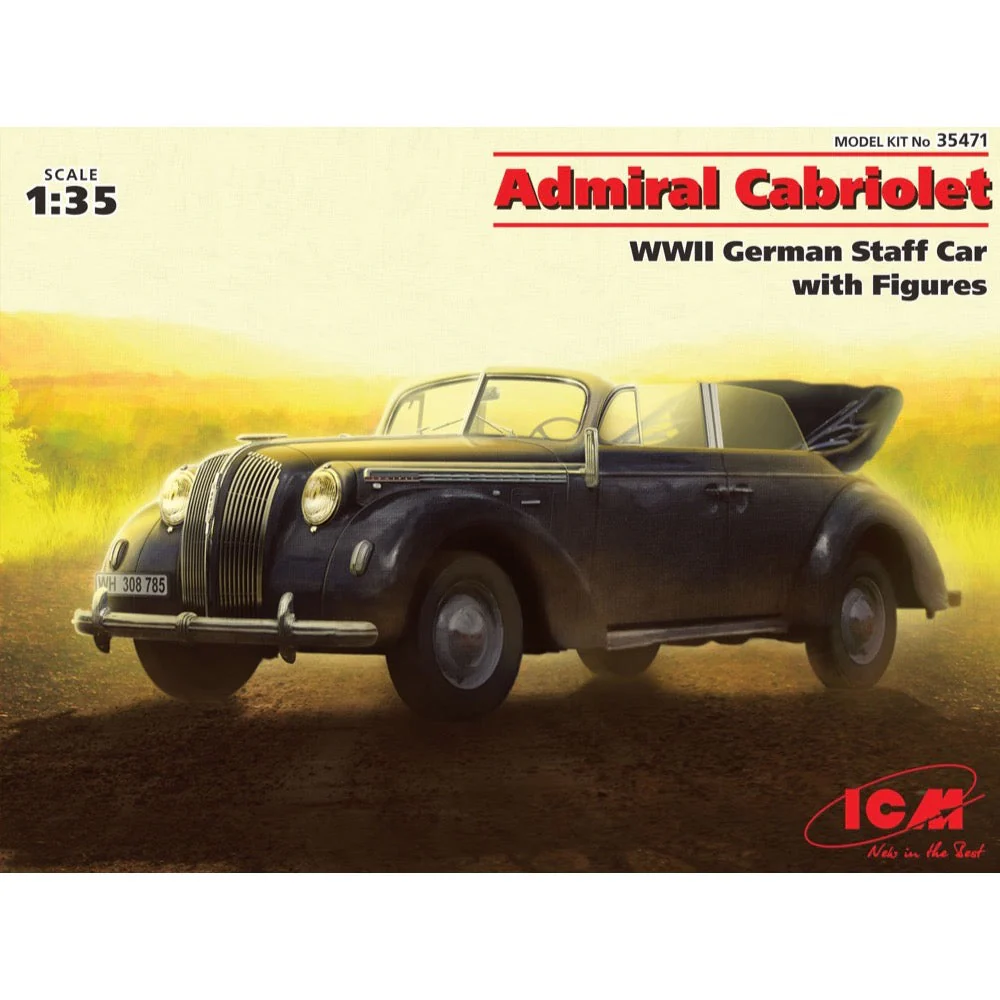 ICM 35471 1/35 Admiral Cabriolet WWII German Staff Car with Figures - Image 7