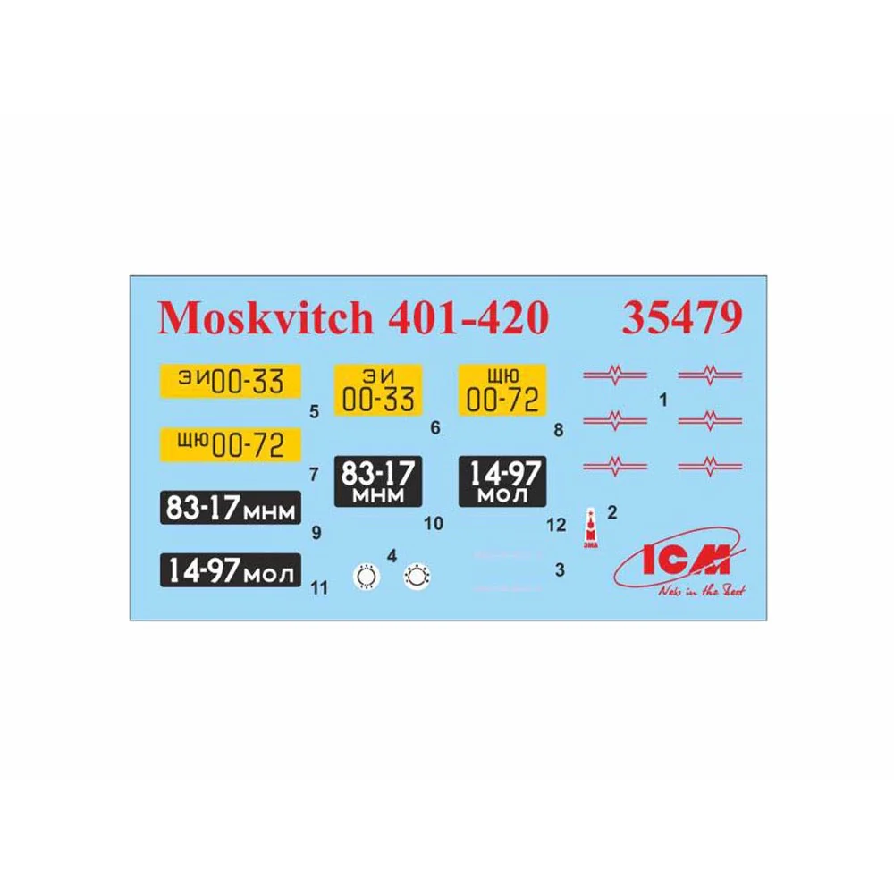 ICM 35479 1/35 Moskvitch-401-420 Saloon Soviet Passenger Car - Image 7
