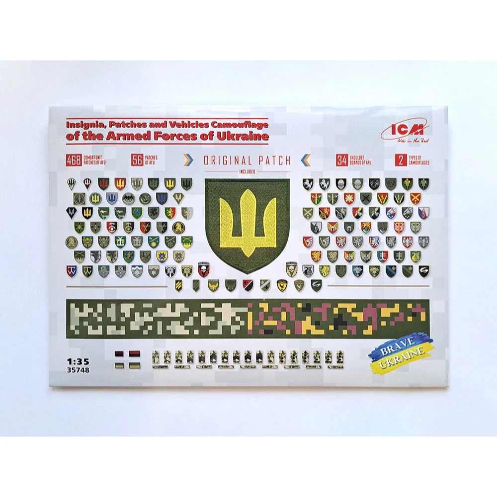 ICM 35748 1/35 Chevrons of Personnel and Camouflage of Military Vehicles of the Ukrainian Army