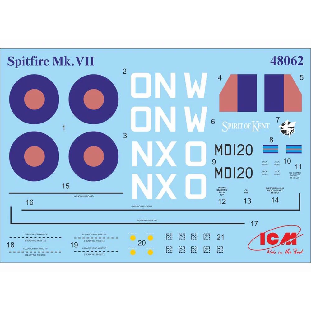 ICM 48062 1/48 Spitfire Mk.VII WWII British Fighter - Image 5