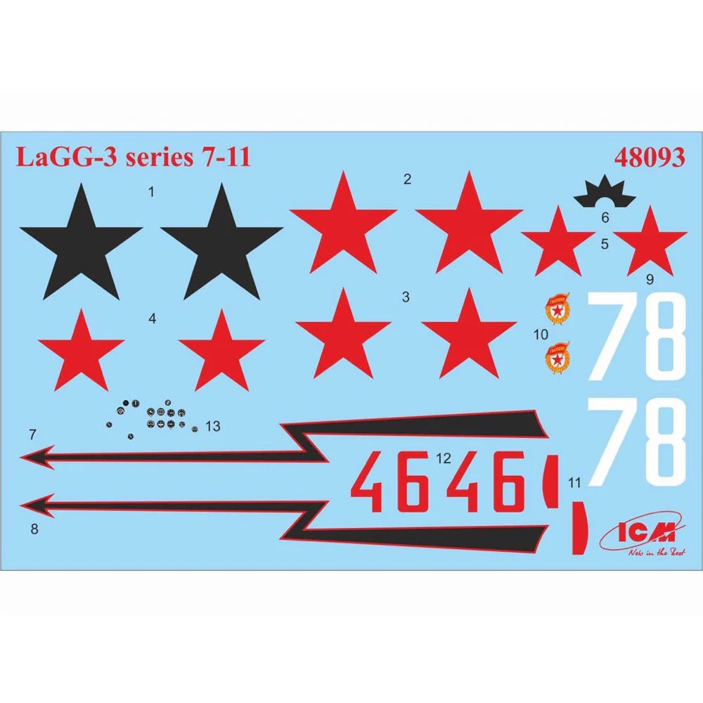 ICM 48093 1/48 LaGG-3 series 7-11 WWII Soviet Fighter - Image 6
