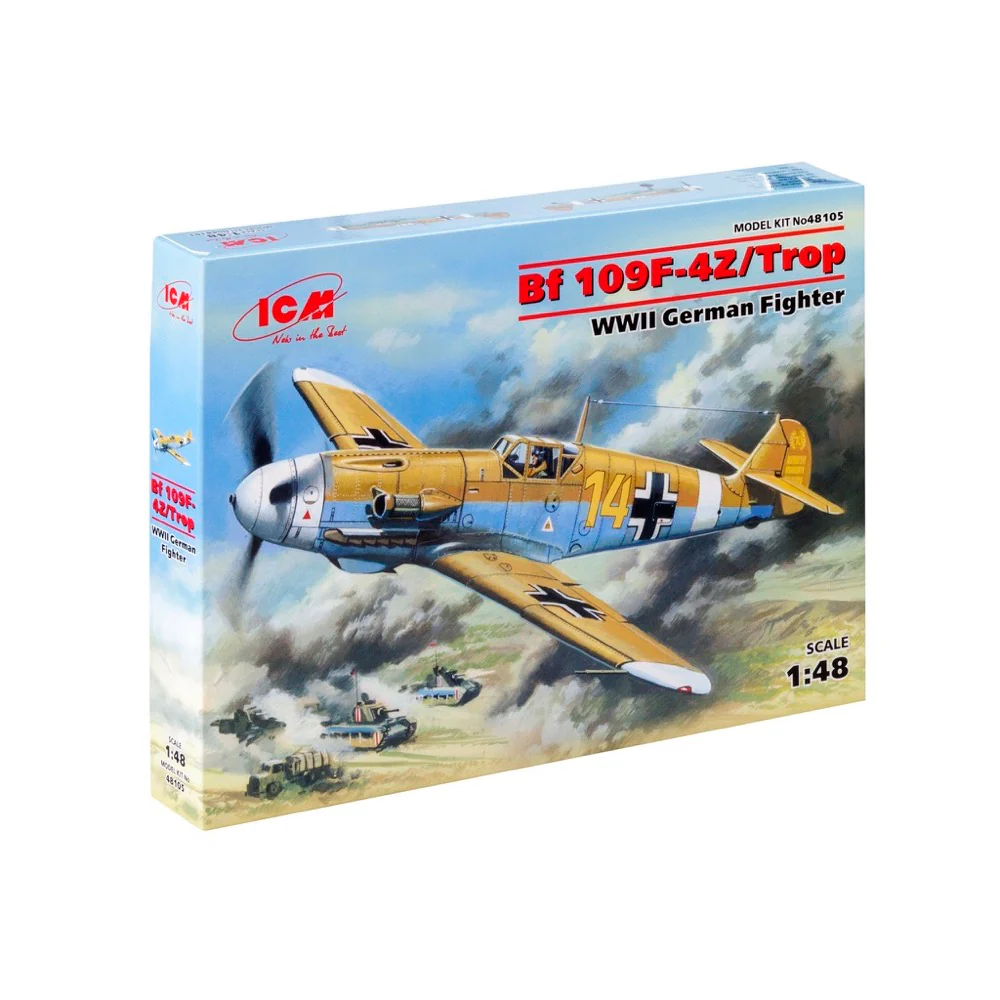 ICM 48105 1/48 Messerschmitt Bf 109F-4Z/Trop WWII German Fighter - Image 2