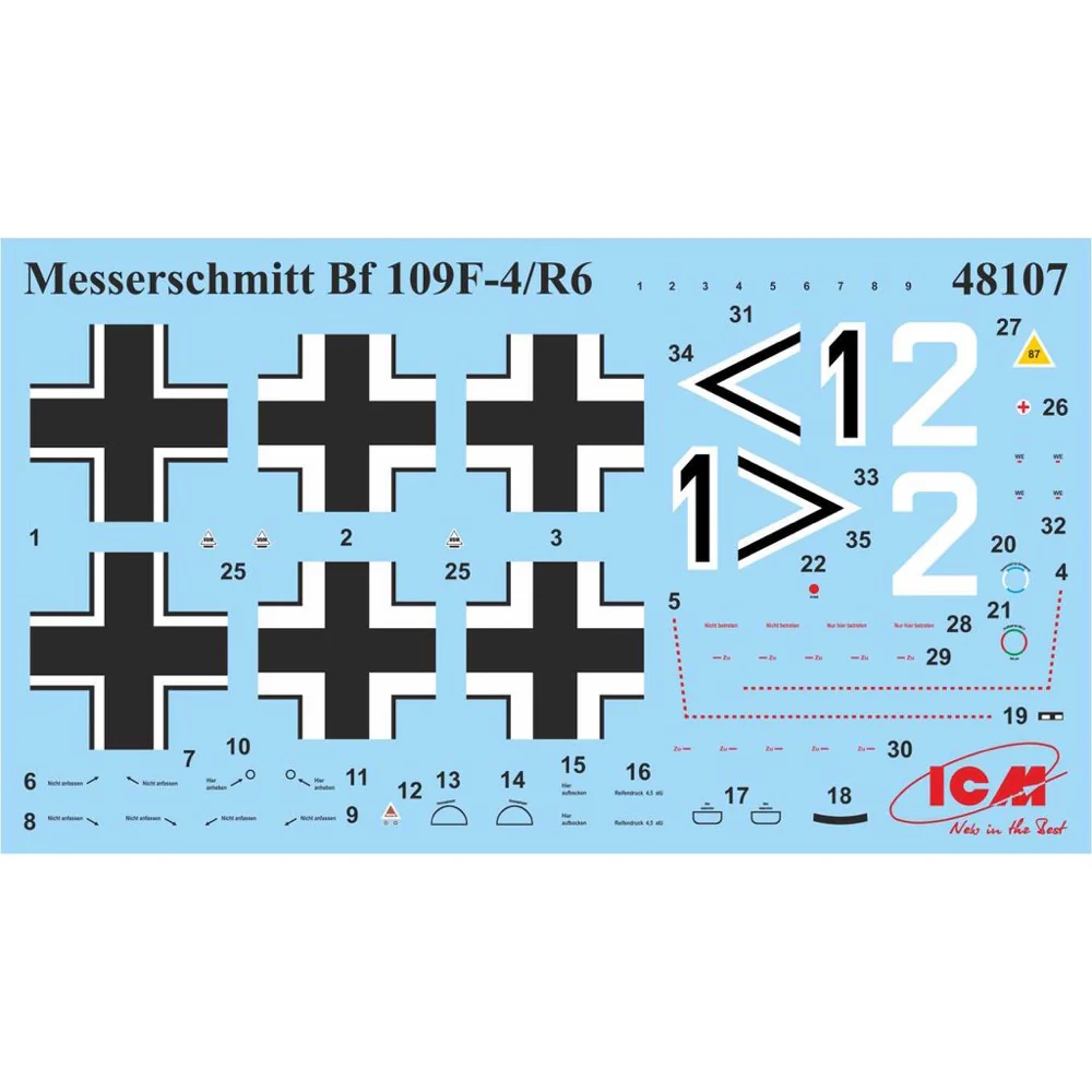 ICM 48107 1/48 Messerschmitt Bf 109F-4/R6 WWII German Fighter - Image 8