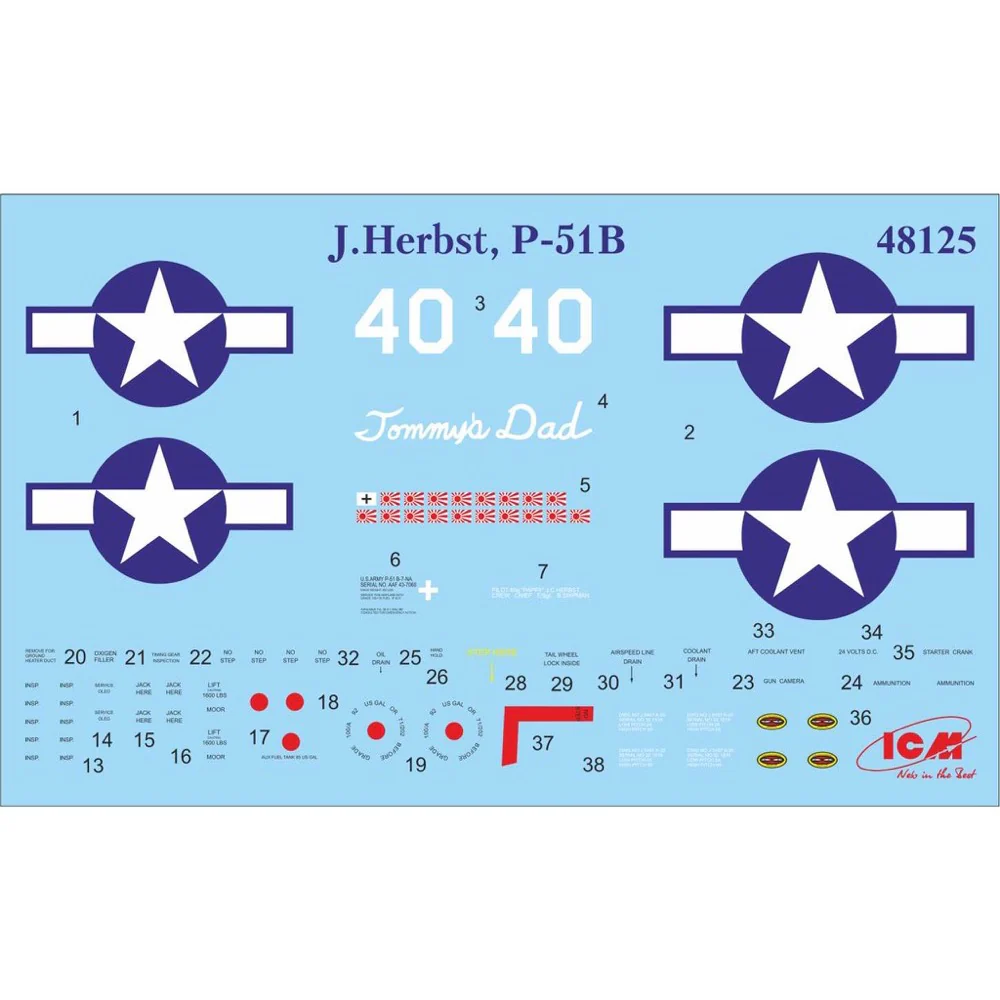 ICM 48125 1/48 Mustang P-51B with USAAF Pilots and Ground Personnel - Image 15