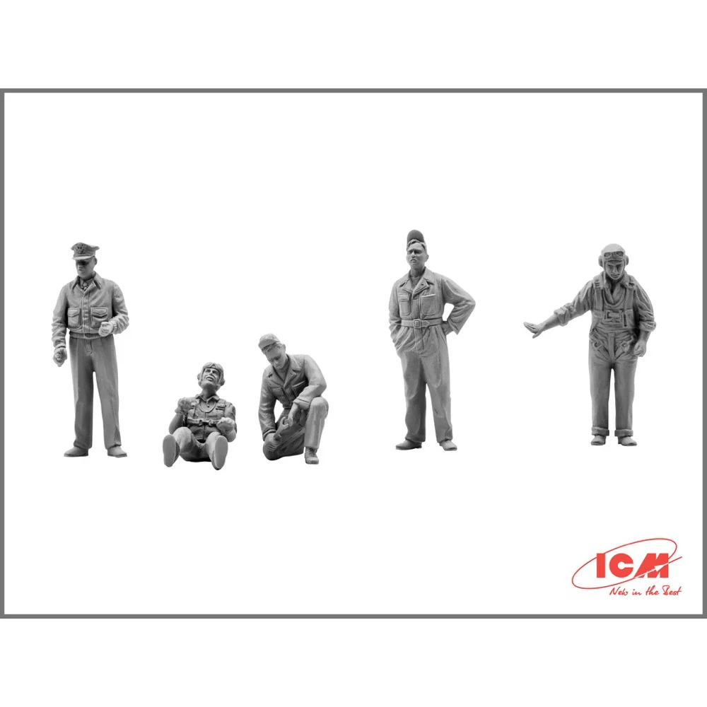 ICM 48125 1/48 Mustang P-51B with USAAF Pilots and Ground Personnel - Image 2