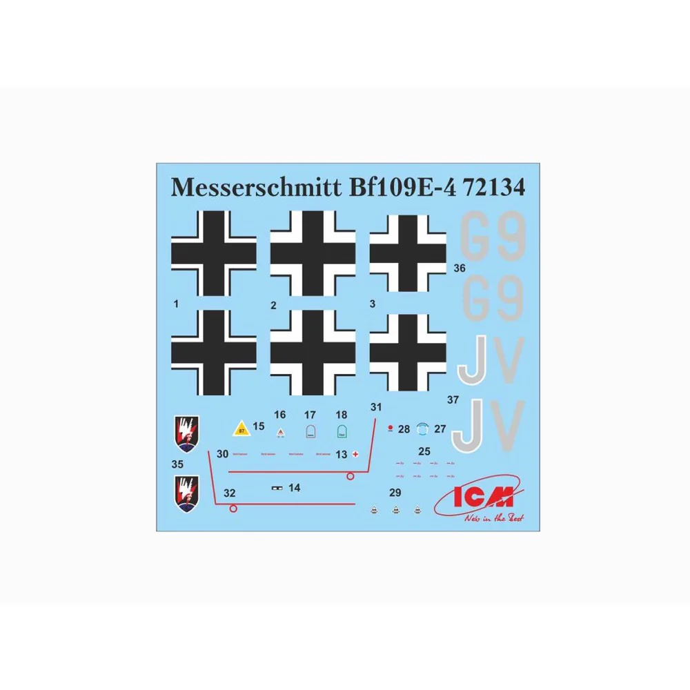 ICM 72134 1/72 Messerschmitt Bf 109E-4 WWII German Night Fighter - Image 4