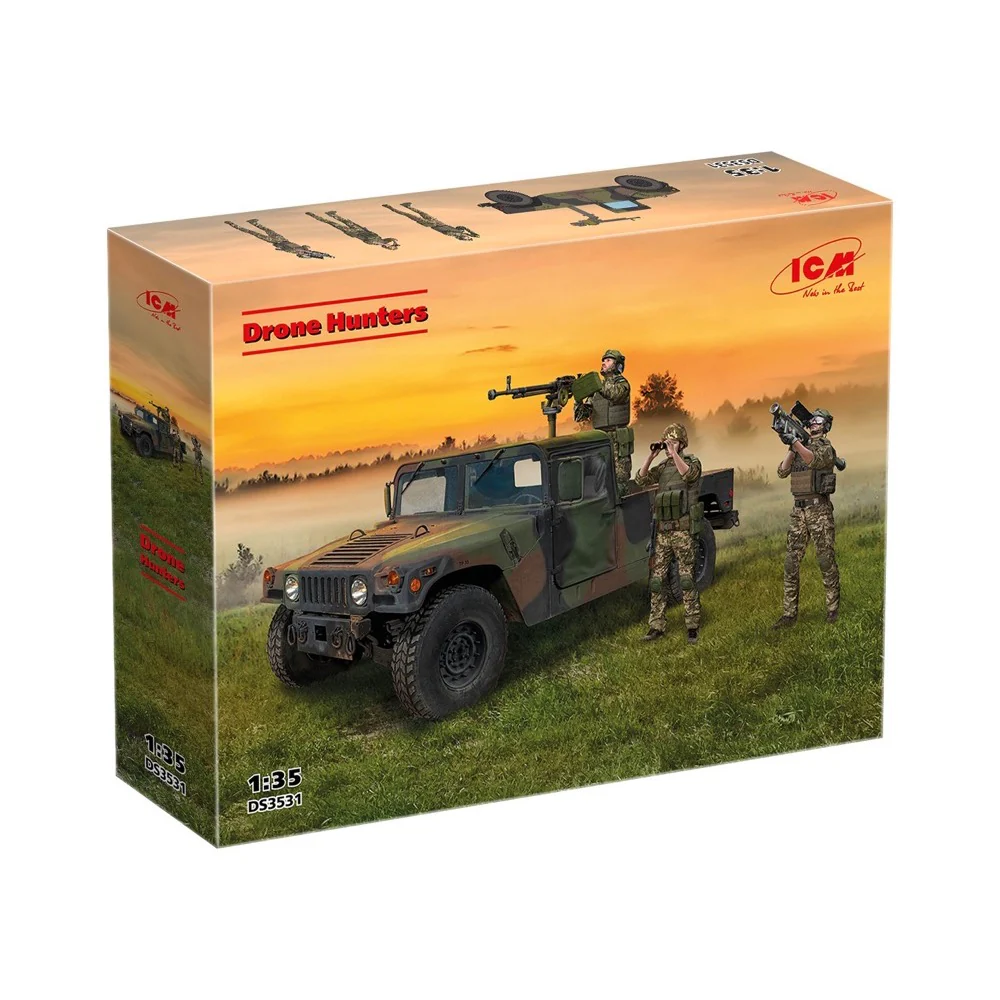ICM DS3531 1/35 Drone Hunters Humvee M1097A2 Cargo Carrier, DShk & DShKMd crew