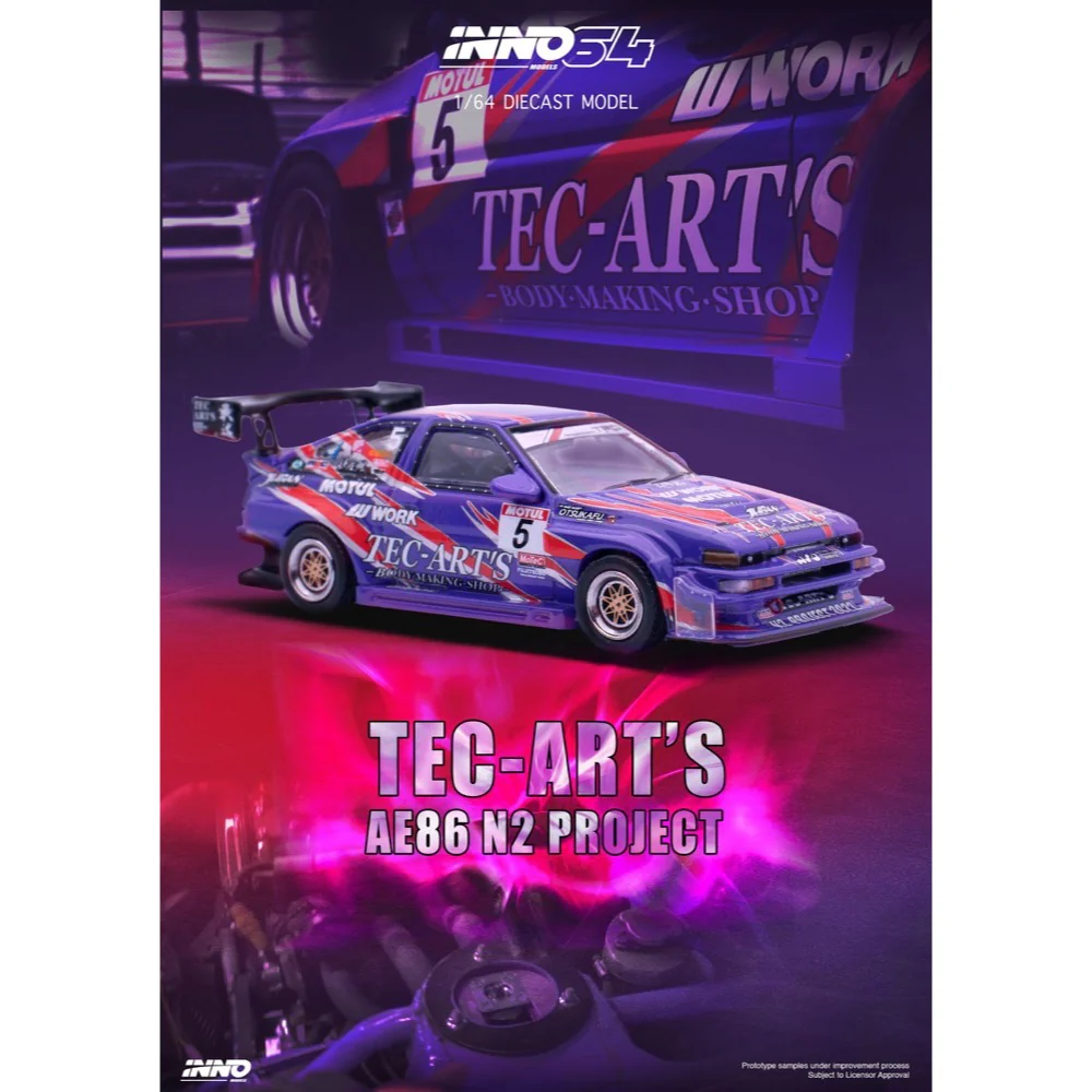 Inno 64-AE86N2-TECART 1/64 Toyota AE86 N2 Tec-Art's Yoshinori Kamata - Image 8