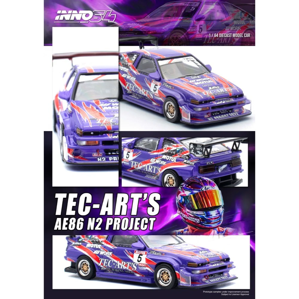 Inno 64-AE86N2-TECART 1/64 Toyota AE86 N2 Tec-Art's Yoshinori Kamata - Image 9
