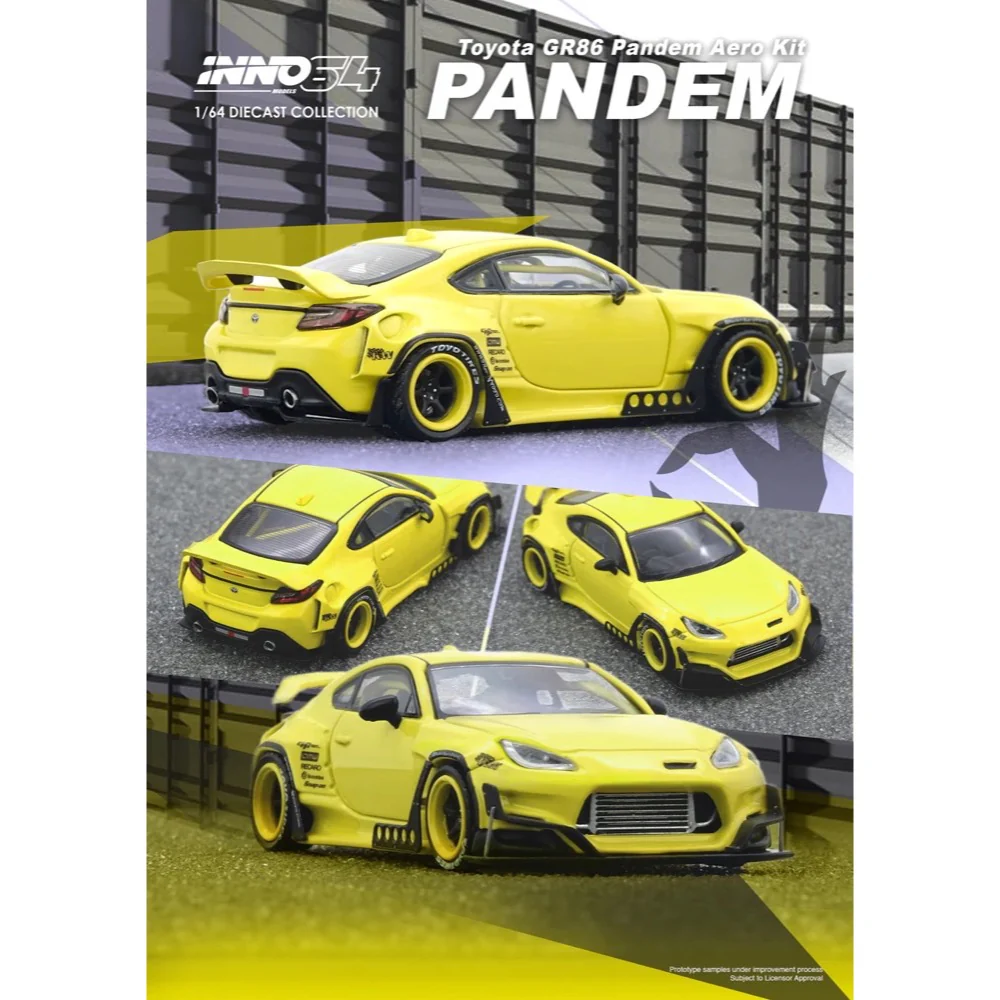 Inno 64-GR86P-YL 1/64 Toyota GR86 Pandem Yellow - Image 2