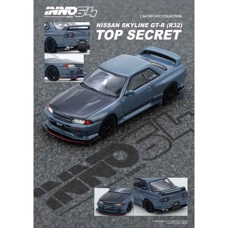 Inno 64-R32TS-STGR 1/64 Top Secret R32 GT-R Stealth Grey - Image 3