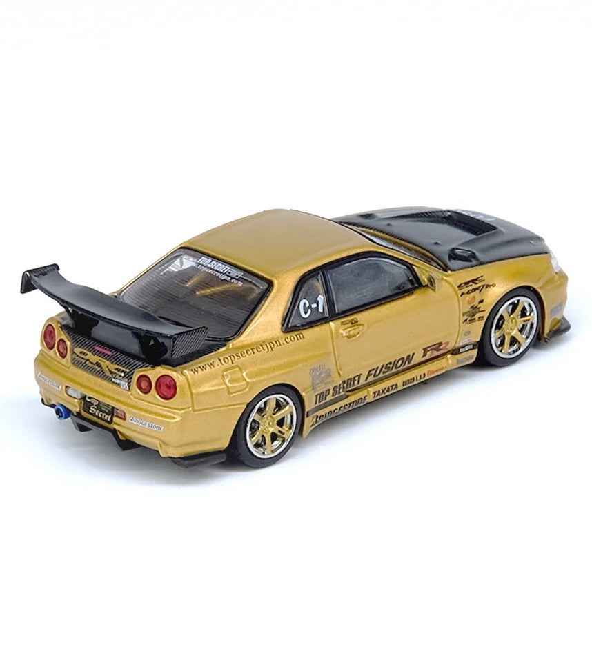 Inno 64-R34TS-GOLD 1/64 Top Secret R34 GT-R Gold - Image 7