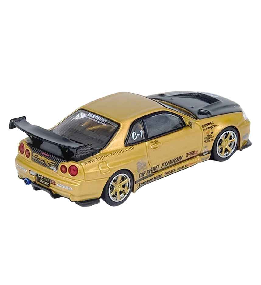 Inno 64-R34TS-GOLD 1/64 Top Secret R34 GT-R Gold - Image 9