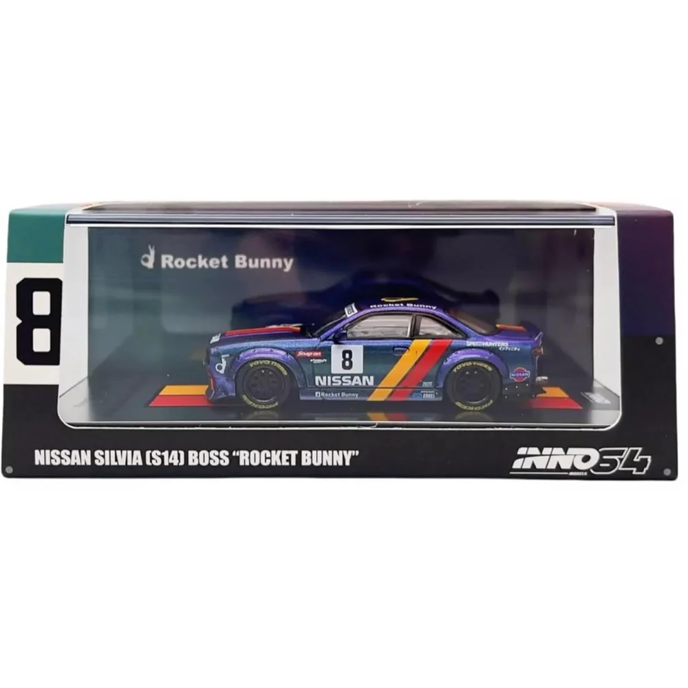 Inno 64-S14B-PRP 1/64 Nissan Silvia S14 Boss Rocket Bunny Purple - Image 13