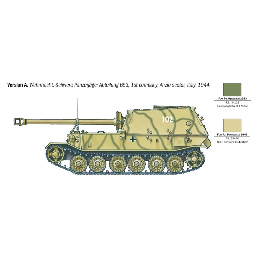 Italeri 0211S 1/35 ELEFANT Sd. Kfz.184 Panzerjager Tiger (P) - Image 3