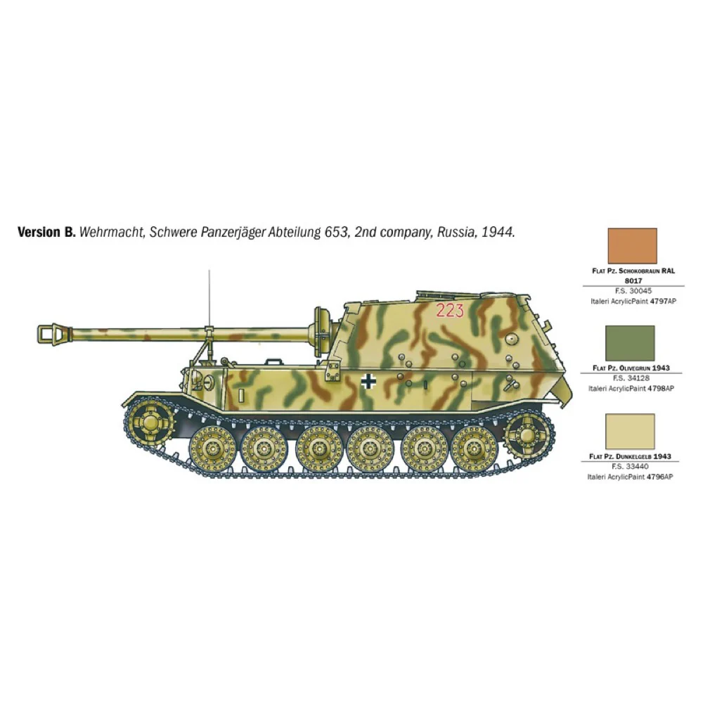 Italeri 0211S 1/35 ELEFANT Sd. Kfz.184 Panzerjager Tiger (P) - Image 4