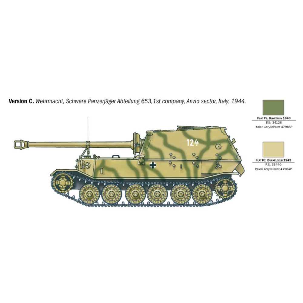 Italeri 0211S 1/35 ELEFANT Sd. Kfz.184 Panzerjager Tiger (P) - Image 5