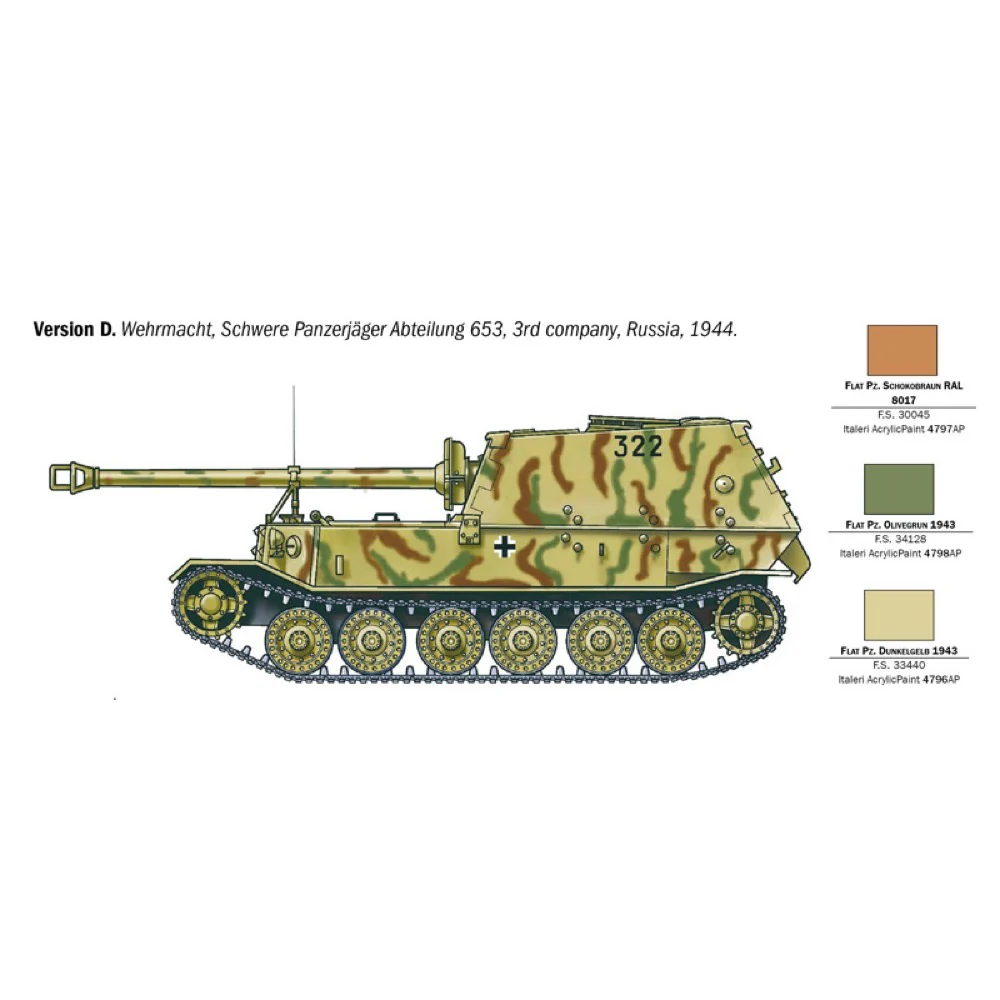 Italeri 0211S 1/35 ELEFANT Sd. Kfz.184 Panzerjager Tiger (P) - Image 6