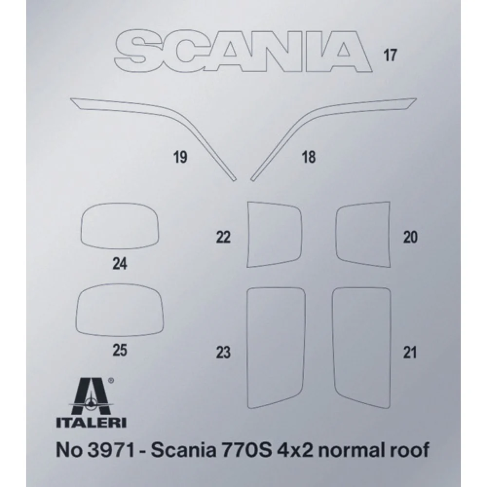 Italeri 3971S 1/24 Scania S770 4x2 Normal Roof Grey Cab (Super Decal Sheet) - Image 6