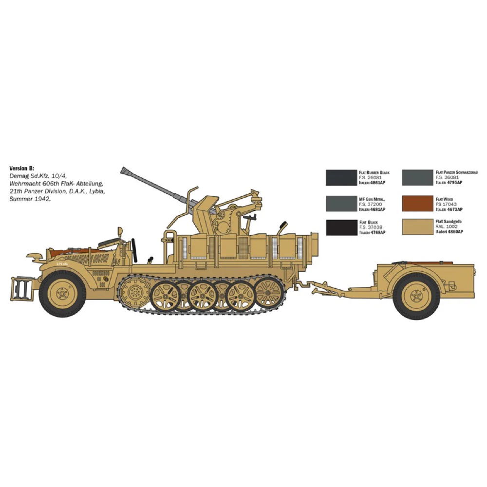 Italeri 6395S 1/35 Sd.Kfz 10/4 with Flak 30 and Crew - Image 4