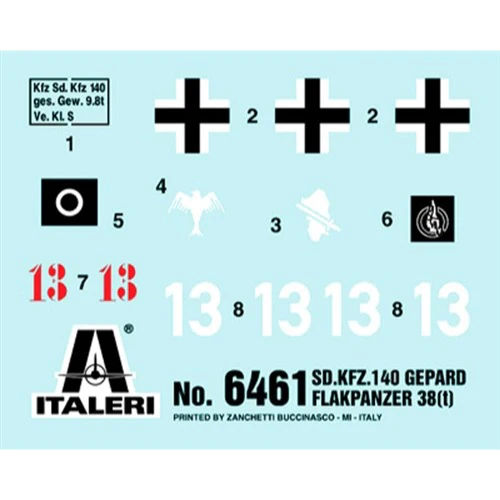 Italeri 96461 1/35 Sd. Kfz. 140 Flakpanzer 38 Gepard - Image 3