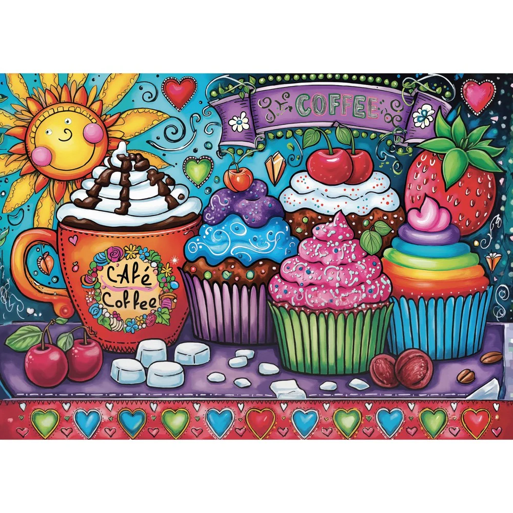 JaCaRou Cupcakes & Coffee 1000pc Jigsaw Puzzle - Image 2