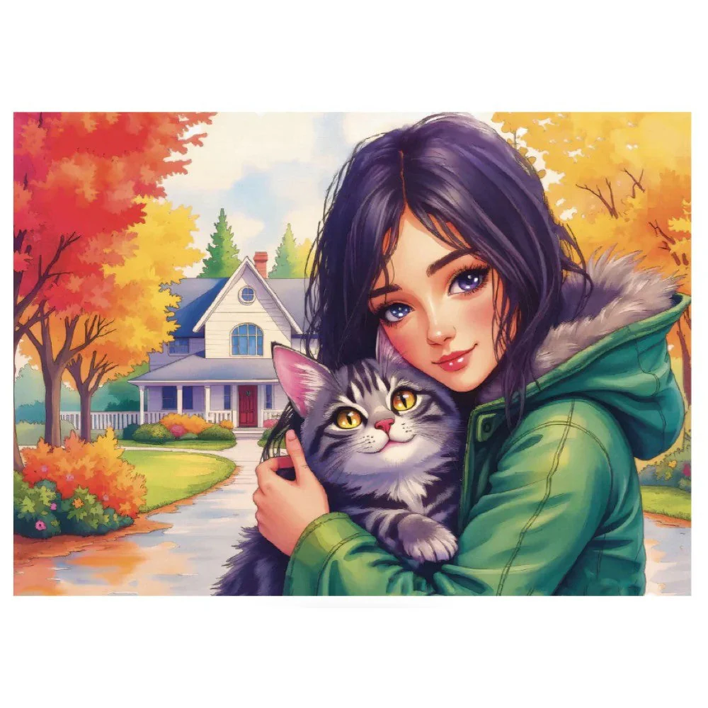 JaCaRou Feline Autumn Bond 1000pc Jigsaw Puzzle - Image 2
