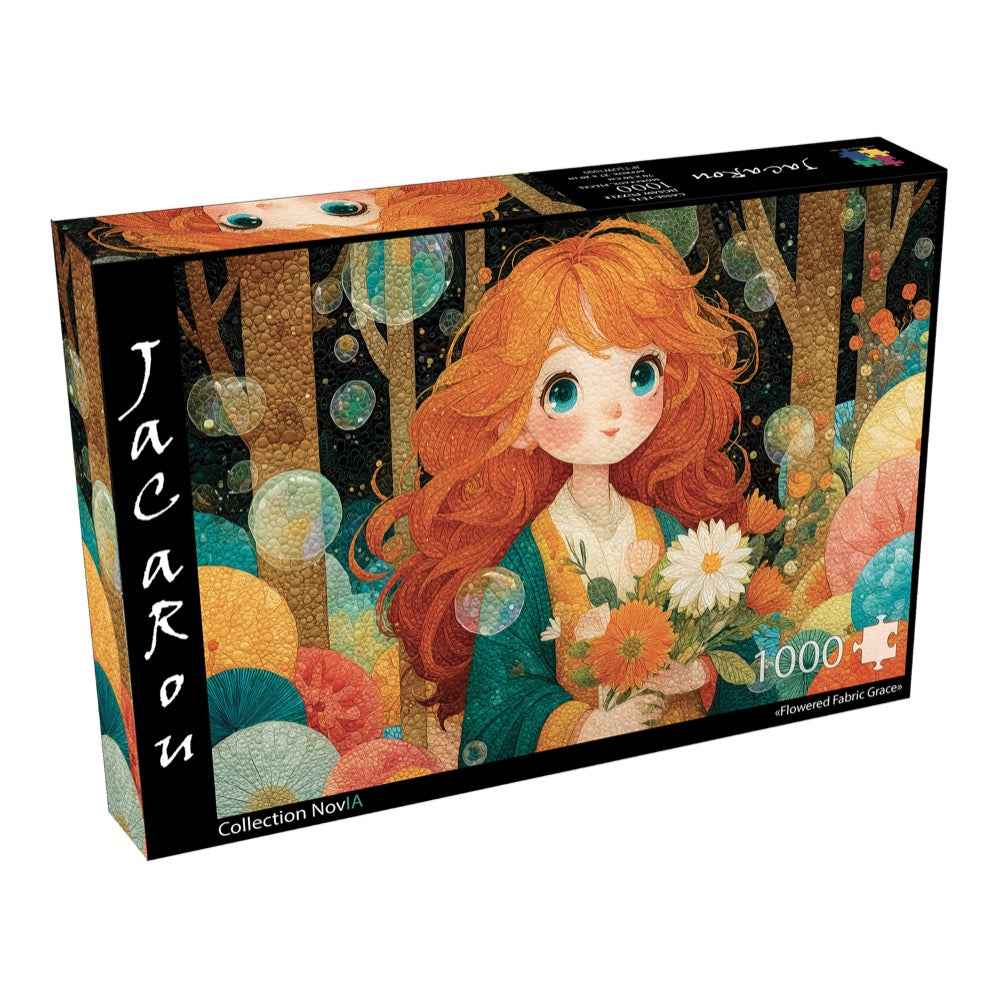 JaCaRou Flowered Fabric Grace 1000pc Jigsaw Puzzle