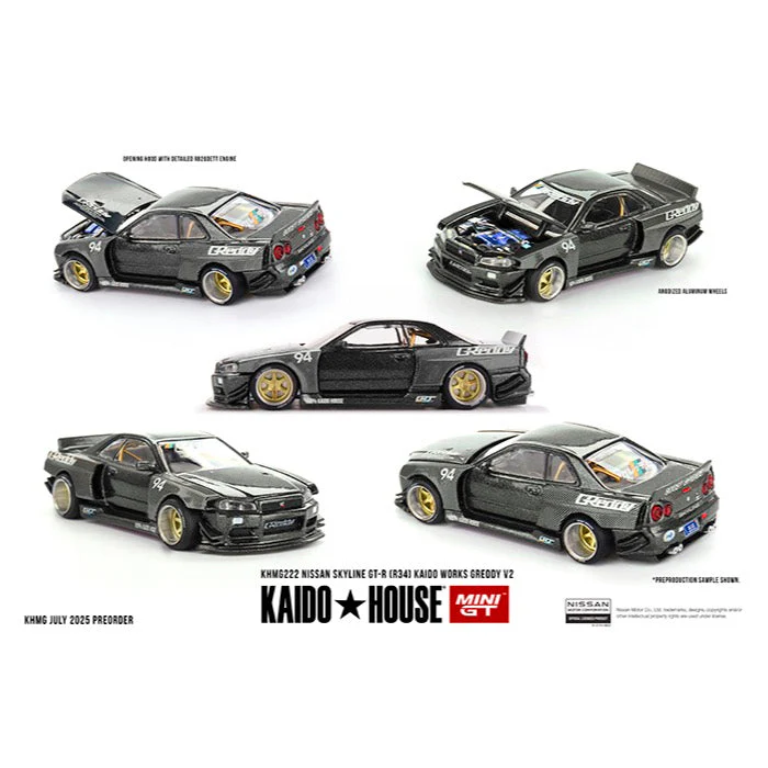 Kaido House x MiniGT KHMG222 1/64 Nissan Skyline GT-R R34 Kaido Works GReddy V2 - Image 2