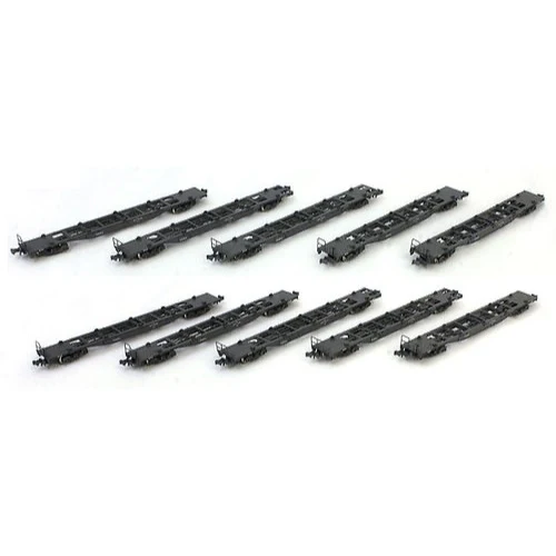 Kato 10-1796 N Koki 106 + 107 Container flatcars (unloaded) 10pc set - Image 5