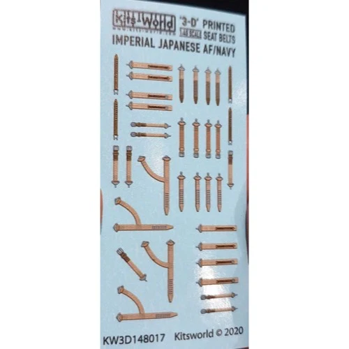 Kits World 48017 Imperial Japanese AF/IJN WWII Mitsubishi Nakajima Kawanishi 3D Full Colour Seat Belt Decals