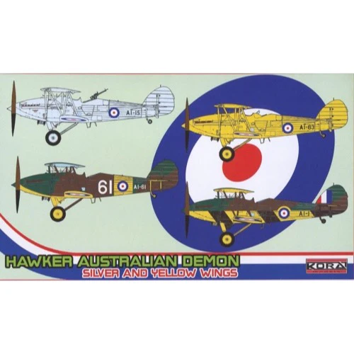 Kora Models 72184 1/72 Hawker Australian Demon Silver and Yellow Wings Australian Decals
