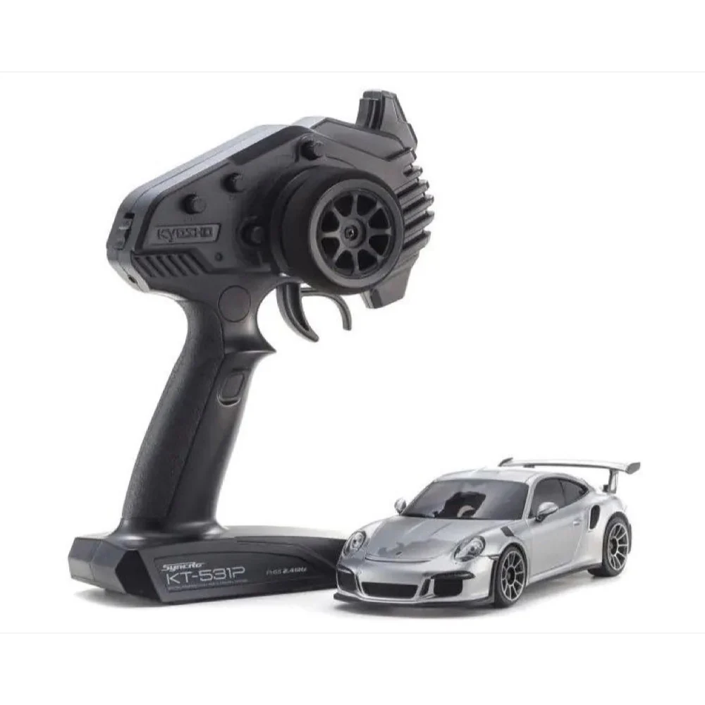 Kyosho 32358S Mini-Z Porsche 911 GT3 RS GT Metallic Silver RWD MR-04 Readyset RC Car - Image 3