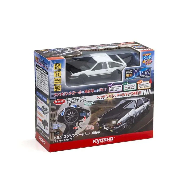 Kyosho First Mini-Z Toyota Sprinter Trueno AE86 RC Car (White/Black) - Image 7