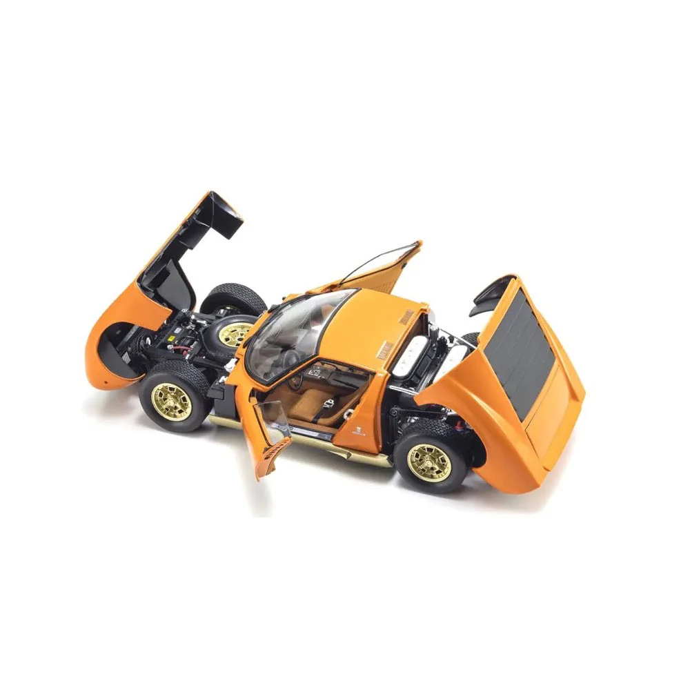 Kyosho KSD08314PB 1/18 Lamborghini Miura P400 Orange/Gold Int. Brown - Image 4