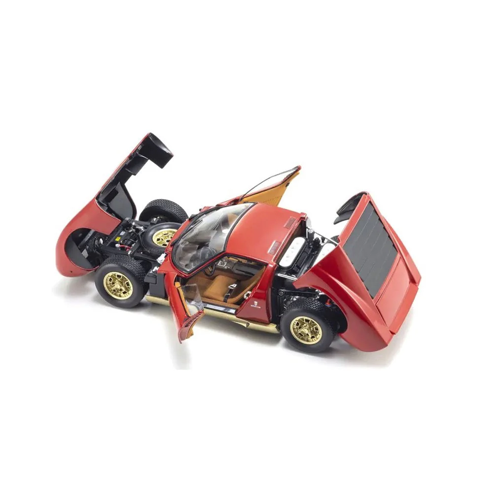 Kyosho KSD08314R 1/18 Lamborghini Miura P400 Red/Gold Int. Brown - Image 4
