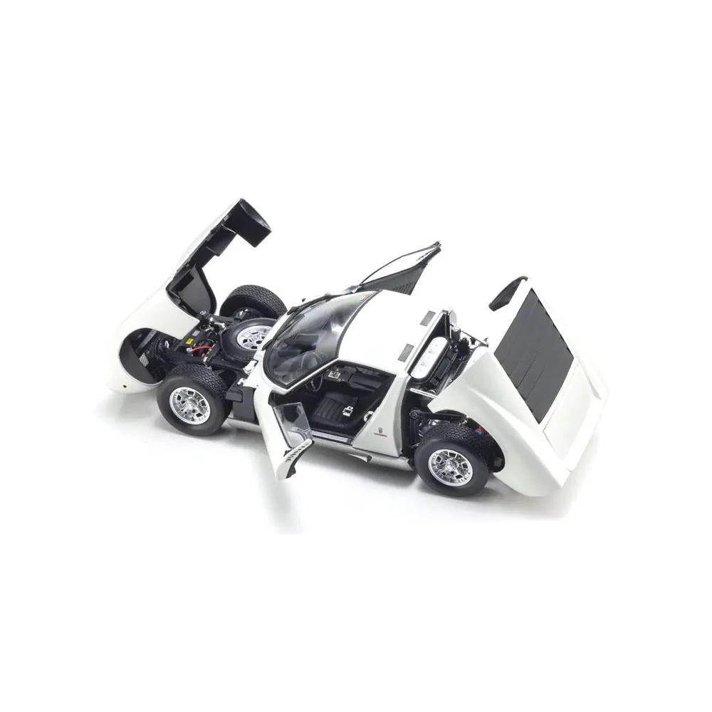 Kyosho KSD08314W 1/18 Lamborghini Miura P400 White/Silver Int. Black - Image 4