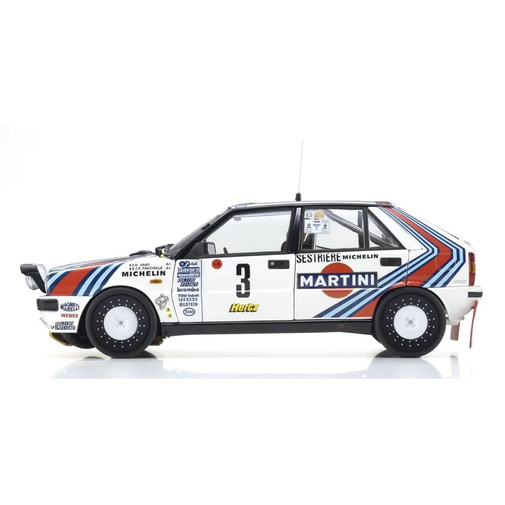 Kyosho KSD08960F 1/18 Lancia Delta HF 4WD 1988 Rallye Monte Carlo LANCIA MARTINI Nr.3 Diecast Model Car - Image 3