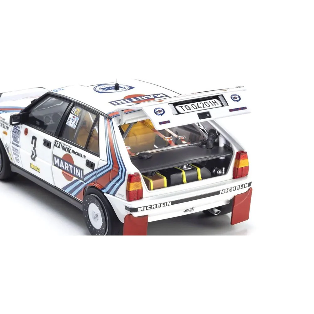 Kyosho KSD08960F 1/18 Lancia Delta HF 4WD 1988 Rallye Monte Carlo LANCIA MARTINI Nr.3 Diecast Model Car - Image 4