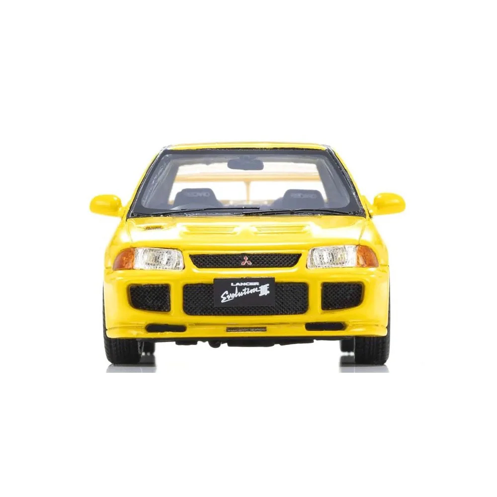 Kyosho KSR43120Y 1/43 Mitsubishi Lancer Evolution III Yellow Resin Model Car - Image 4